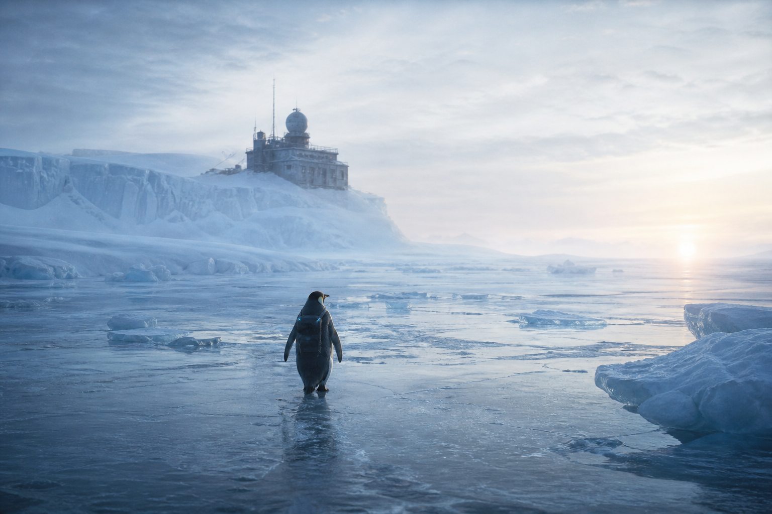 NIX walking on the ice toward Aurora-9